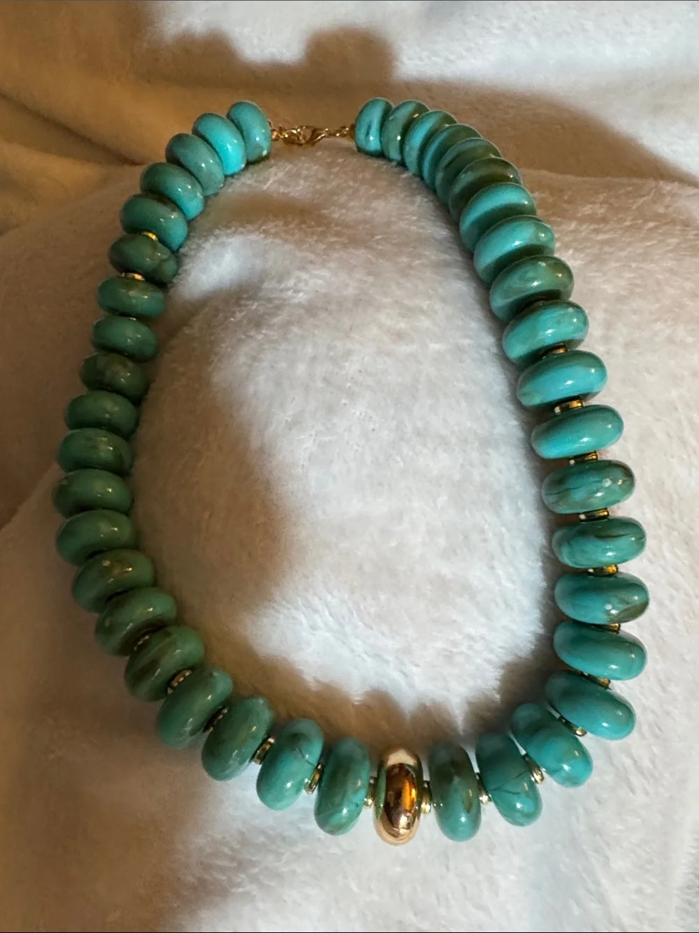 Turquoise Bead Statement Necklace - Women Jewelry